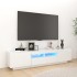 Mueble para TV con luces LED blanco brillante 180x35x40