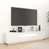 Mueble para TV con luces LED blanco brillante 180x35x40