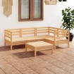 Juego de muebles de jardín 5 piezas madera maciza pino