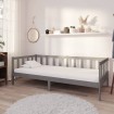 Sofá cama con colchón madera de pino maciza gris 90x200 cm