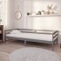 Sofá cama con colchón madera de pino maciza gris 90x200