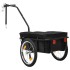 Remolque de bicicleta/carrito de mano acero negro 155x60x83