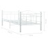 Estructura de cama de metal blanco 90x200