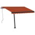 Toldo de pie retráctil manual naranja y marrón 350x250