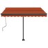 Toldo de pie retráctil manual naranja y marrón 350x250