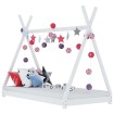 Estructura de cama infantil madera maciza pino blanca 90x200 cm