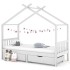 Estructura cama niños y cajones madera maciza blanca 90x200