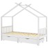 Estructura cama niños y cajones madera maciza blanca 90x200