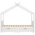 Estructura cama niños y cajones madera maciza blanca 90x200