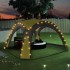 Carpa de fiesta con LED 4 paredes laterales verde 3,6x3,6x2,3