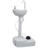 Lavabo portátil con pedestal para camping gris 20