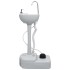 Lavabo portátil con pedestal para camping gris 20