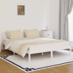 Estructura de cama madera maciza de pino blanco 160x200 cm