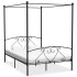 Estructura de cama con dosel metal negro 140x200