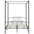 Estructura de cama con dosel metal negro 140x200