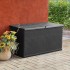 Caja de almacenamiento de jardín marrón ratán PP 120x56x63