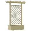 Pérgola con jardinera de madera 162x56x204 cm