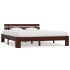 Estructura de cama madera maciza pino marrón oscuro 180x200