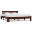 Estructura de cama madera maciza pino marrón oscuro 180x200 cm