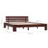 Estructura de cama madera maciza pino marrón oscuro 180x200