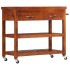 Carrito de cocina de madera maciza de acacia 100x48x89