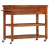 Carrito de cocina de madera maciza de acacia 100x48x89