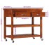 Carrito de cocina de madera maciza de acacia 100x48x89