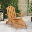 Silla de jardín Adirondack con reposapiés madera acacia maciza