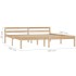 Estructura de cama de madera maciza de pino 160x200