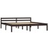 Estructura de cama madera maciza pino marrón oscuro 160x200