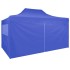 Carpa plegable profesional con 4 paredes acero azul 3x4