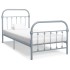 Estructura de cama de metal gris 90x200