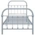 Estructura de cama de metal gris 90x200