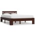 Estructura de cama madera maciza pino marrón oscuro 140x200