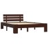 Estructura de cama madera maciza pino marrón oscuro 140x200