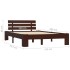 Estructura de cama madera maciza pino marrón oscuro 140x200