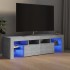 Mueble de TV con luces LED gris hormigón 140x36,5x40