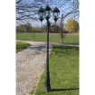 Farola de jardín 3 brazos 230 cm verde oscuro/negro aluminio