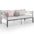 Estructura de sofá cama extraíble metal negro 90x200