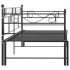 Estructura de sofá cama extraíble metal negro 90x200