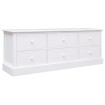 Mueble para TV madera maciza de paulownia blanco 108x30x40 cm