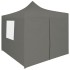 Carpa plegable profesional 4 paredes acero gris antracita 2x2