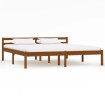 Estructura de cama madera maciza pino marrón miel 160x200 cm