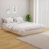 Estructura de cama madera maciza blanca King Size 150x200