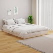 Estructura de cama madera maciza blanca King Size 150x200 cm