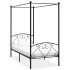 Estructura de cama con dosel metal negro 100x200