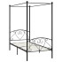 Estructura de cama con dosel metal negro 100x200