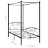 Estructura de cama con dosel metal negro 100x200