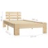 Estructura de cama de madera maciza de pino 100x200