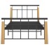 Estructura de cama metal y madera maciza de roble 90x200